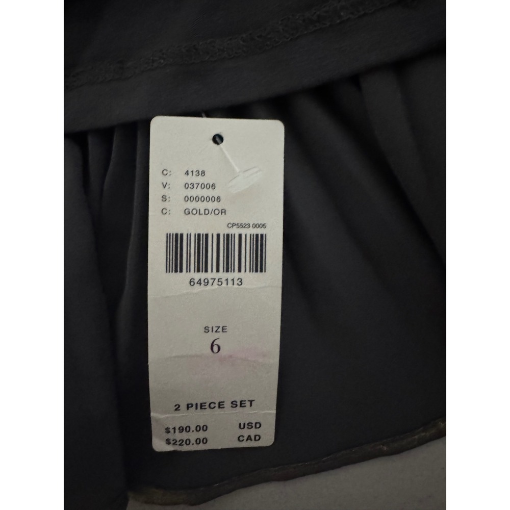 Anthropologie Gold Metallic Pleated Strapless Ruffle Crop Top Size 6 NWT - Picture 7 of 9